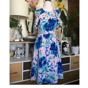 Lilly Pulitzer Blue and Green Floral Mini Dress